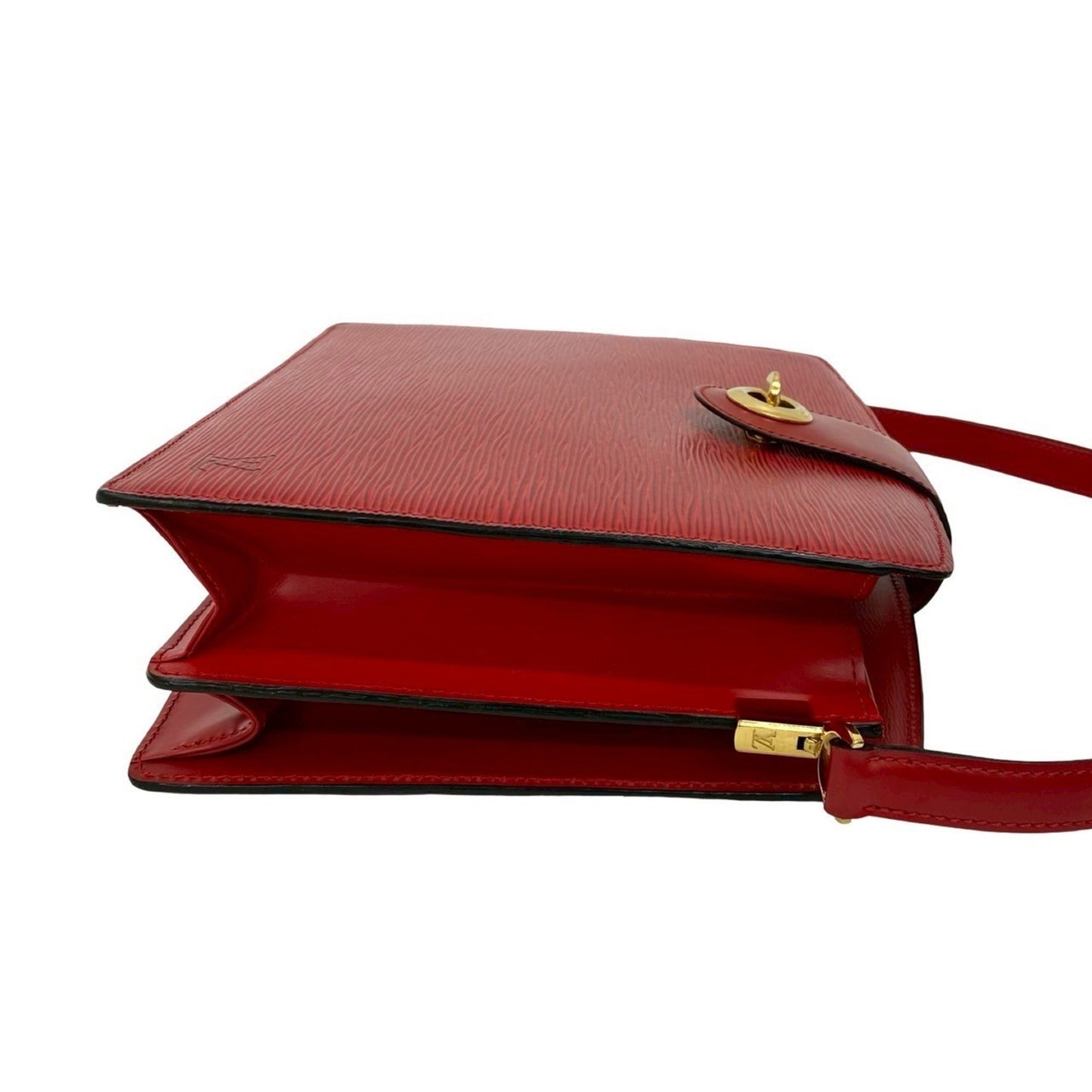 Louis Vuitton Capuchin Epi Leather Turnlock Shoulder Bag In Castilian Red 24538