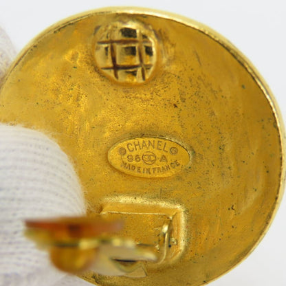 Chanel Earrings Coco Mark Metal Gold Plated 96A