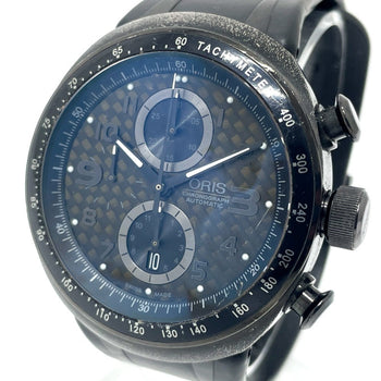 Oris 7611 Chronograph Tt3 Chronograph Black Automatic Watch With Titanium/Rubber Strap
