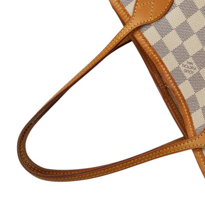 Louis Vuitton Damier Azur Neverfull Pm Tote Bag N51110 White Leather