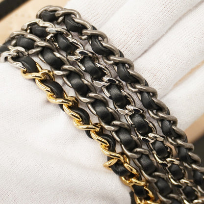 Chanel Shoulder Bag Chain Gabriel Lambskin Beige Black Gold