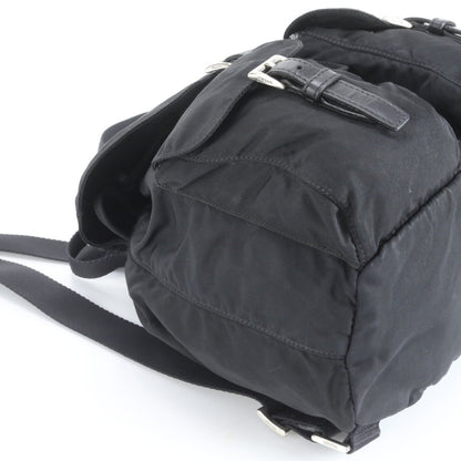 Prada Tessuto Nylon Triangle Logo Leather Backpack