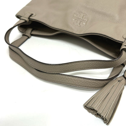 Tory Burch Logo Tote Bag Handbag Shoulder Leather