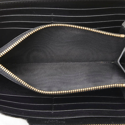 Saint Laurent Round Zip Long Wallet 326599 Black Leather