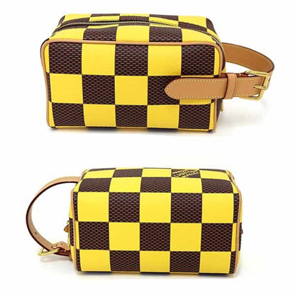 Louis Vuitton Locker Dopp Kit Damier Pop Handbag N40567 Yellow Brown
