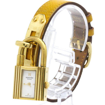 Hermes Kelly Watch Gold Plated Leather Quartz