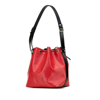 Louis Vuitton Epi Petit Noe Shoulder Bag M44172 Castilian Red Noir Black Leather