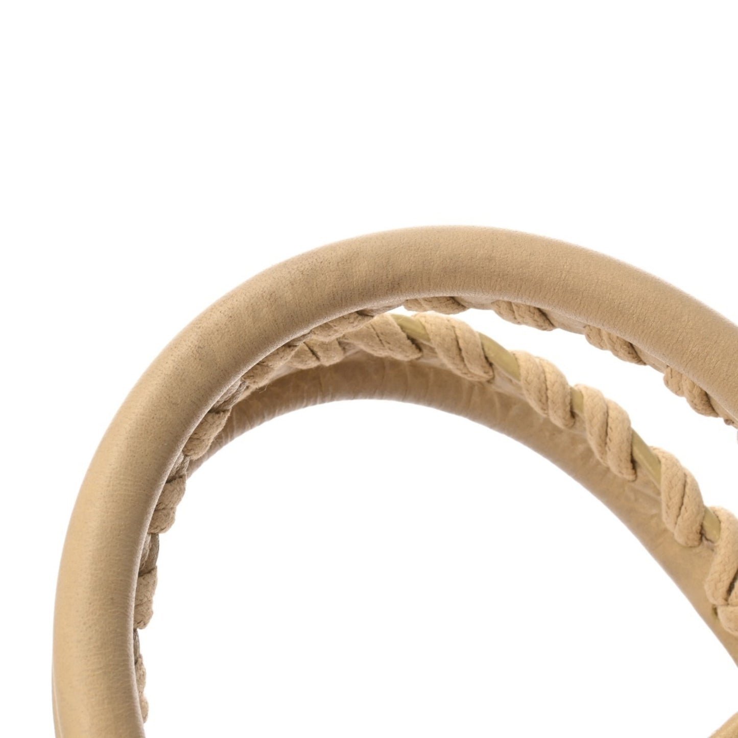 Balenciaga Giant Mini Pompon 2-Way Beige Leather Handbag With Gold Hardware