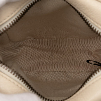 Gucci Logo Print Shoulder Bag 574803 Ivory Leather