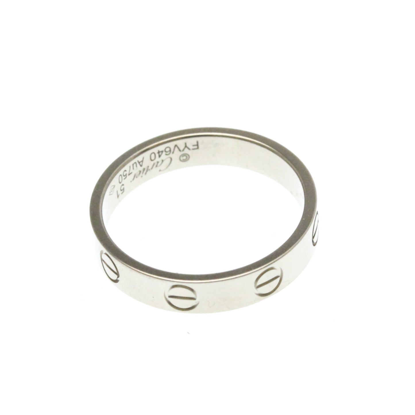Cartier Mini Love Ring White Gold (18K) Fashion No Stone Band Ring Silver