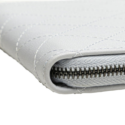 Chanel Matelasse Coco Mark Business Card Case Compact Wallet Purple Leather