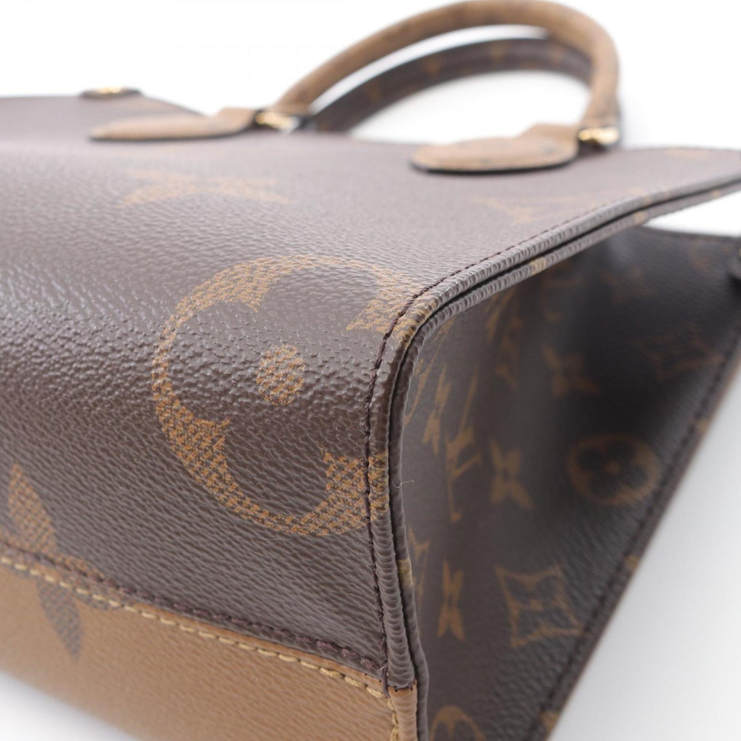 Louis Vuitton On The Go Pm Monogram Reverse Handbag Coated Canvas