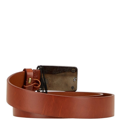 Dolce & Gabbana Logo Plate Belt 90.36 Bc3793 Brown Leather