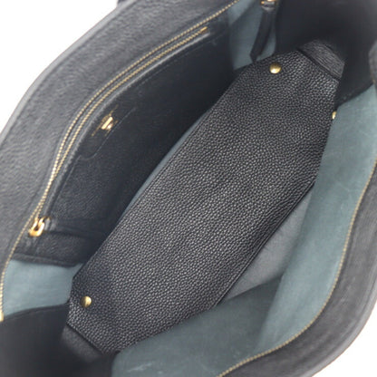 Salvatore Ferragamo Gancini Tote Bag 21 0914 Leather Black Gold Hardware 2Way Shoulder