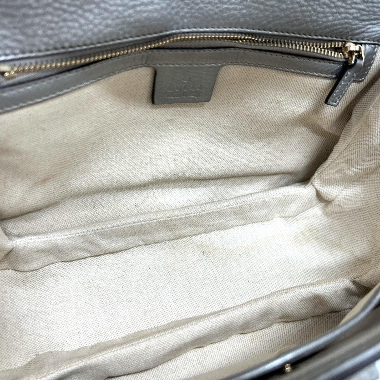 Gucci 254884 New Bamboo Handle Handbag Leather