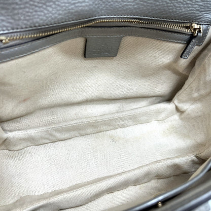 Gucci 254884 New Bamboo Handle Handbag Leather