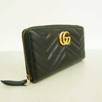 Gucci Gg Marmont Long Wallet 443123 Leather Black
