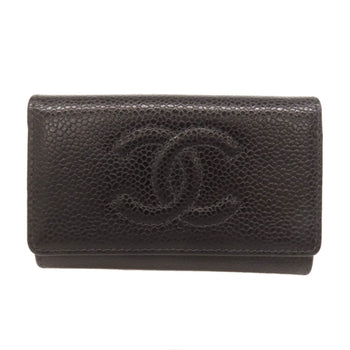 Chanel Coco Mark Gold Hardware Key Case In Grained Calfskin