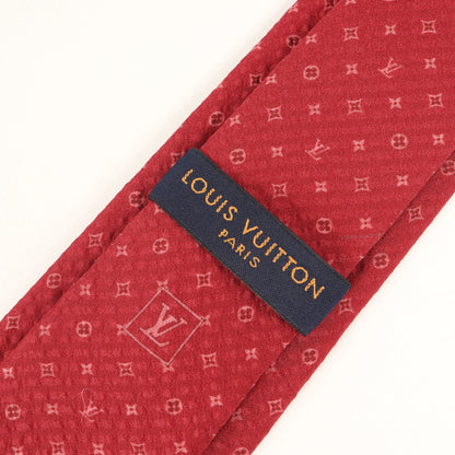 Louis Vuitton Louis Vuitton Micro Monogram Silk Cravate Tie M76858 Red
