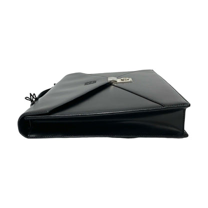 Loewe Anagram Logo Leather Genuine 2-Way Business Bag Handbag Shoulder Black 86242