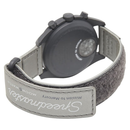Omega X Swatch Moonswatch Mission To Mercury Watch So33A100 Quartz Movement Gray Dial Ceramic Nylon