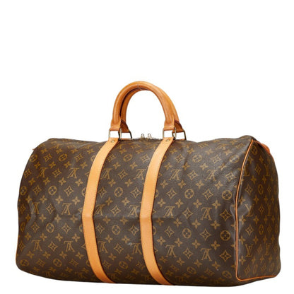 Louis Vuitton Monogram Keepall 50 Boston Bag/Travel Bag M41426 Brown Leather