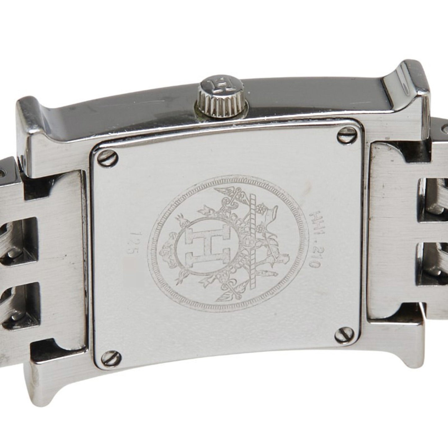 Herms H Watch Hh1.210 Quartz With Black Dial And Stainless Steel