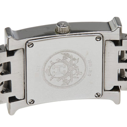 Herms H Watch Hh1.210 Quartz With Black Dial And Stainless Steel