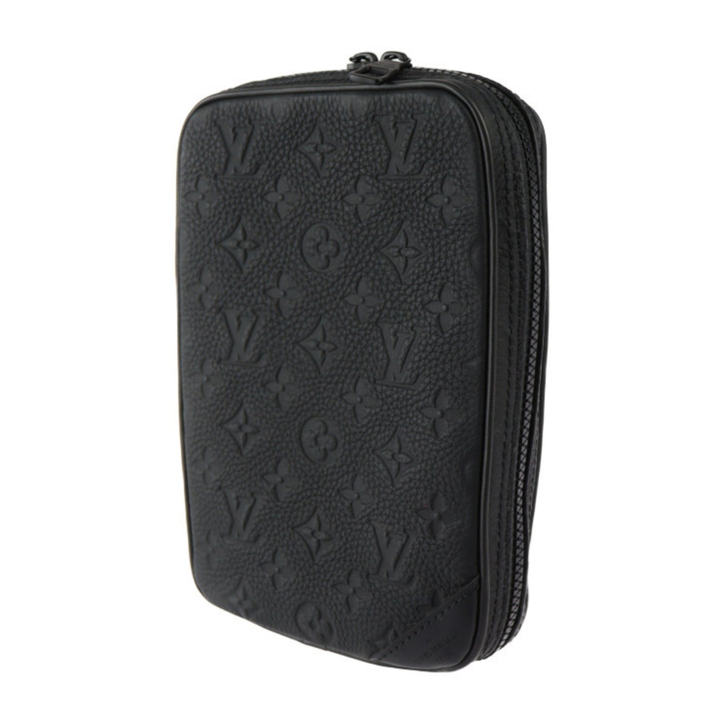 Louis Vuitton Utility Side Bag Shoulder M53298 Taurillon Leather Black Orange Body Pouch Vuitton