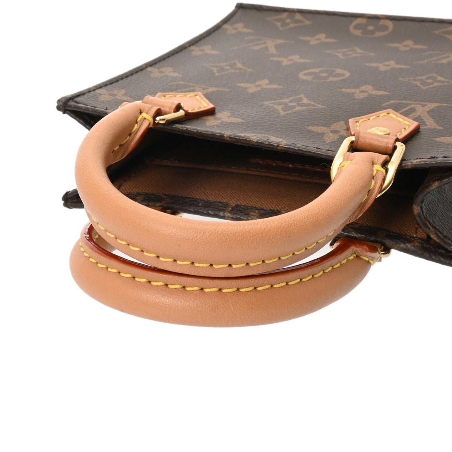 Louis Vuitton Monogram Petite Sac Plat (Old Model) 2-Way Brown M69442