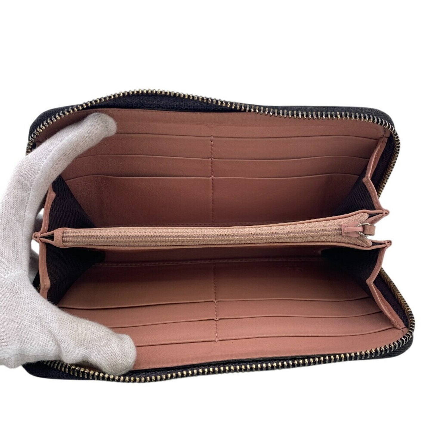 Gucci 449391 Round Zip Wallet Micro Guccissima Long Black