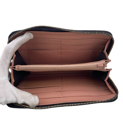 Gucci 449391 Round Zip Wallet Micro Guccissima Long Black