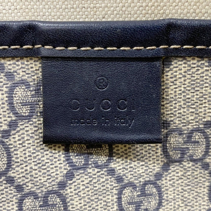 Gucci Gg Supreme Sherry Line Shoulder Bag 246411 Navy Beige