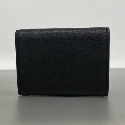 Gucci Tri-Fold Wallet Leather Black Blue