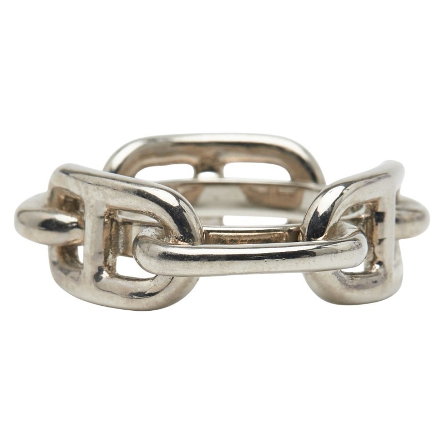 Hermes Chaine D'Ancre Scarf Ring Silver Metal