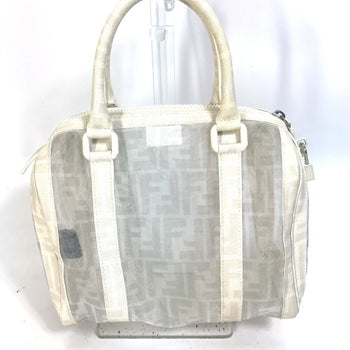 Fendi Zucca Mesh Mini Boston Bag In Leather