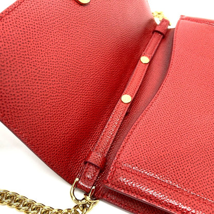 Salvatore Ferragamo Vala Ribbon Bag 2Way Pochette Shoulder Bag Red