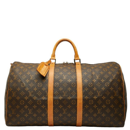 Louis Vuitton Monogram Keepall 55 Boston Bag/Travel Bag M41424 Brown Leather