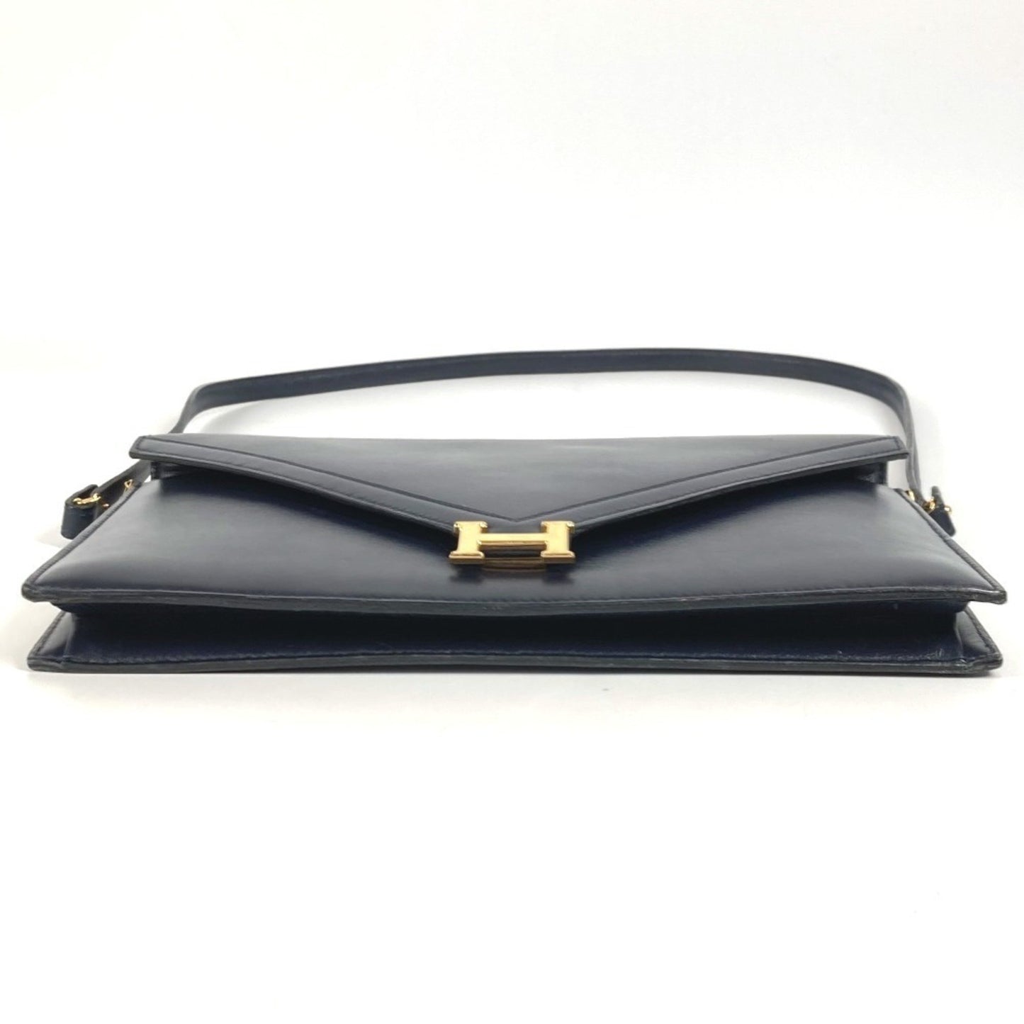 Hermes Herms H Hardware Logo Vintage Flap Liddy Bag 2-Way Clutch Shoulder Box Calf