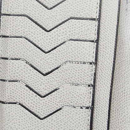 Valextra Vertical 12 Card Long Wallet Billfold Grey Leather