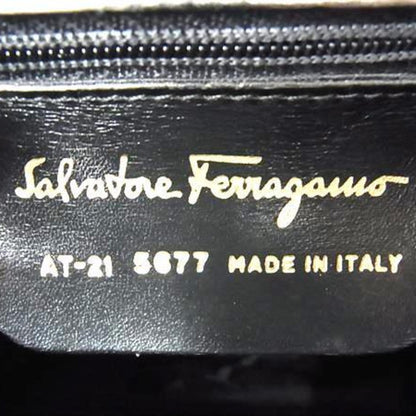 Salvatore Ferragamo Vara Ribbon Handbag At-21 5677 Black Leather