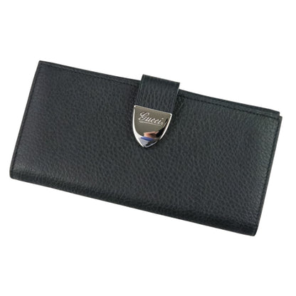 Gucci W-Hook Leather Long Wallet 231837 Black