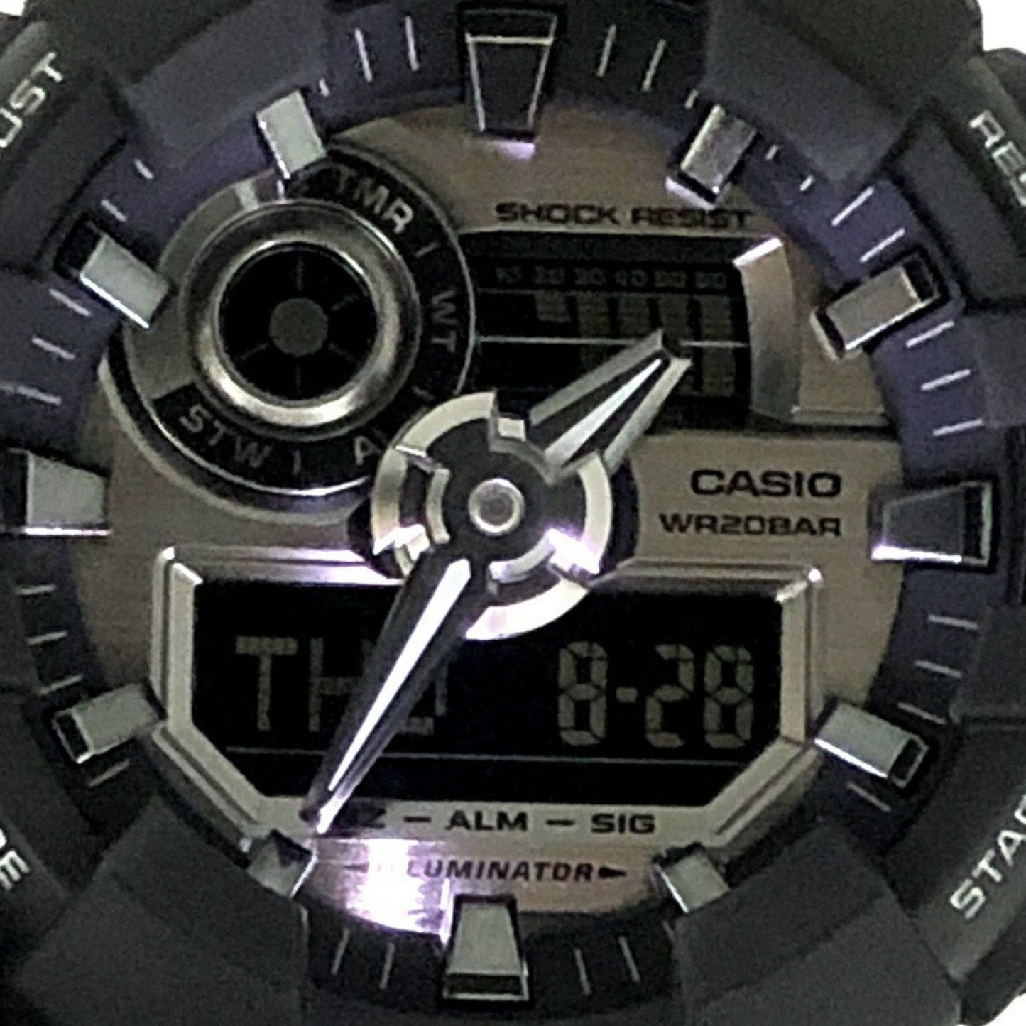 G-Shock Casio Ga-710-1A Garish Color Analog-Digital Watch In Matte Black