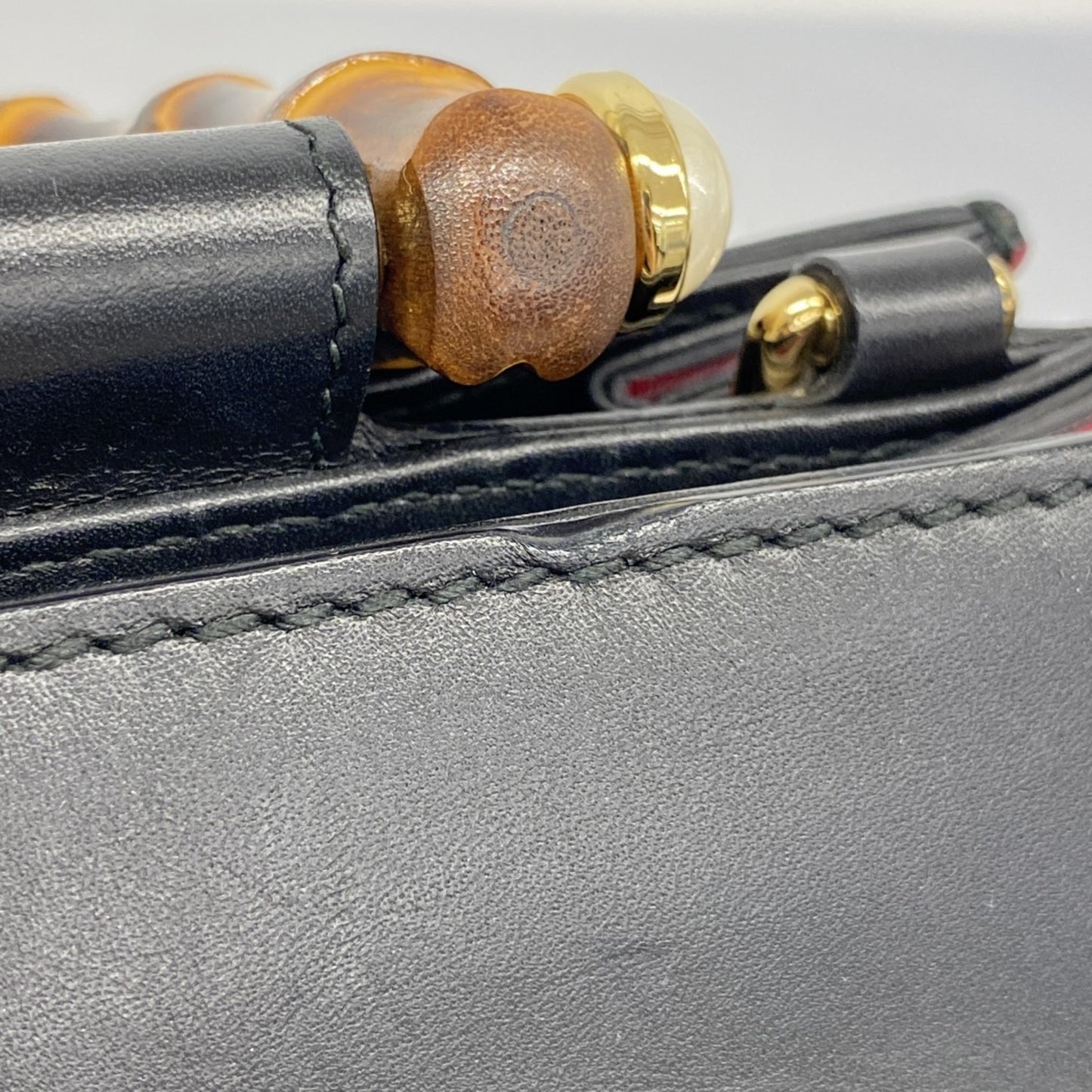 Gucci Bamboo Handbag 470271 Leather Black 2-Way Bag