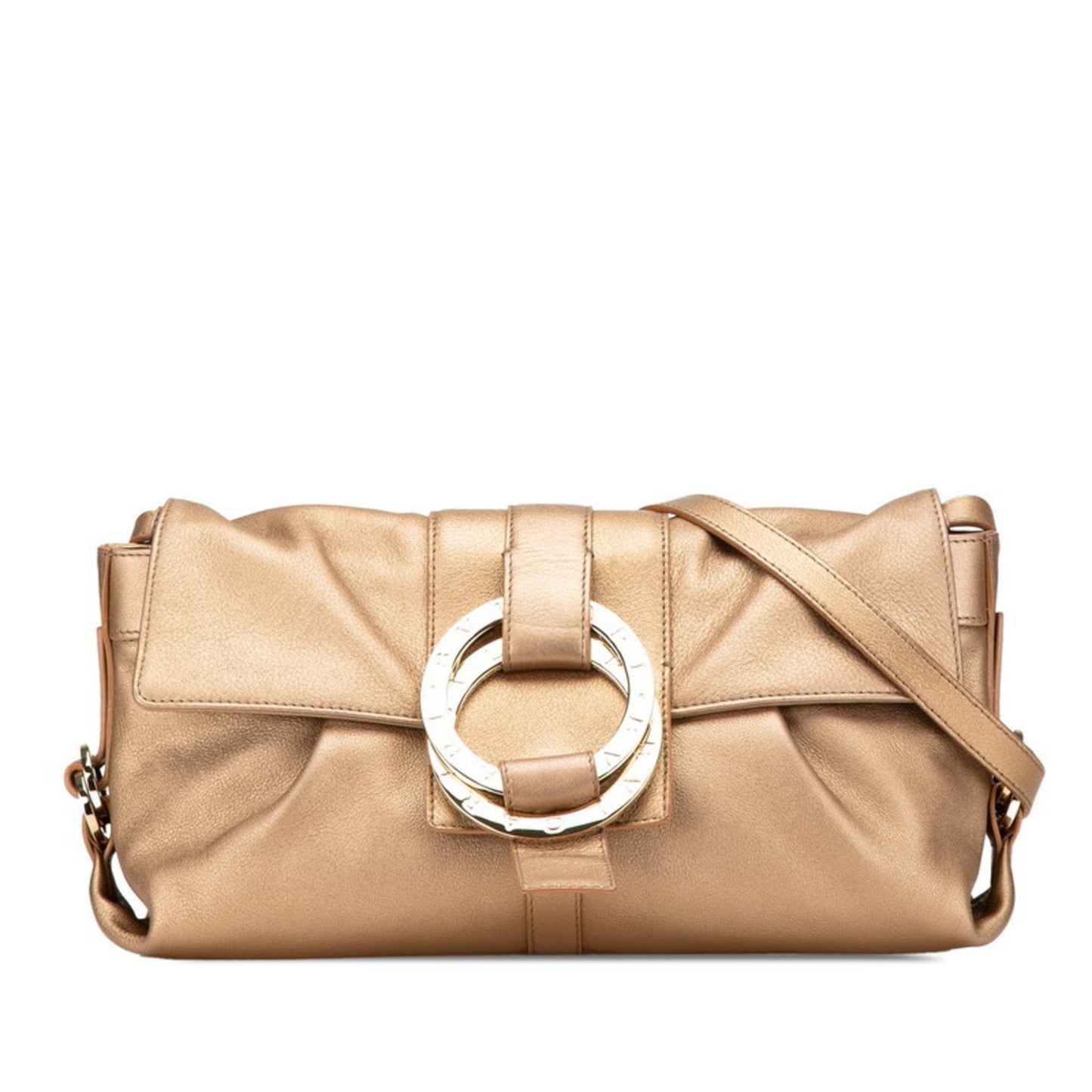 Bvlgari Chandra Crossbody Shoulder Bag In Gold Leather