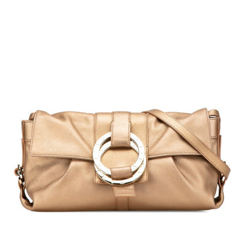 Bvlgari Chandra Crossbody Shoulder Bag In Gold Leather