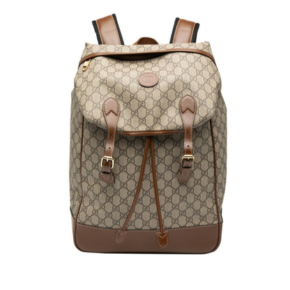 Gucci Gg Supreme Interlocking G Backpack 696013 Brown Leather