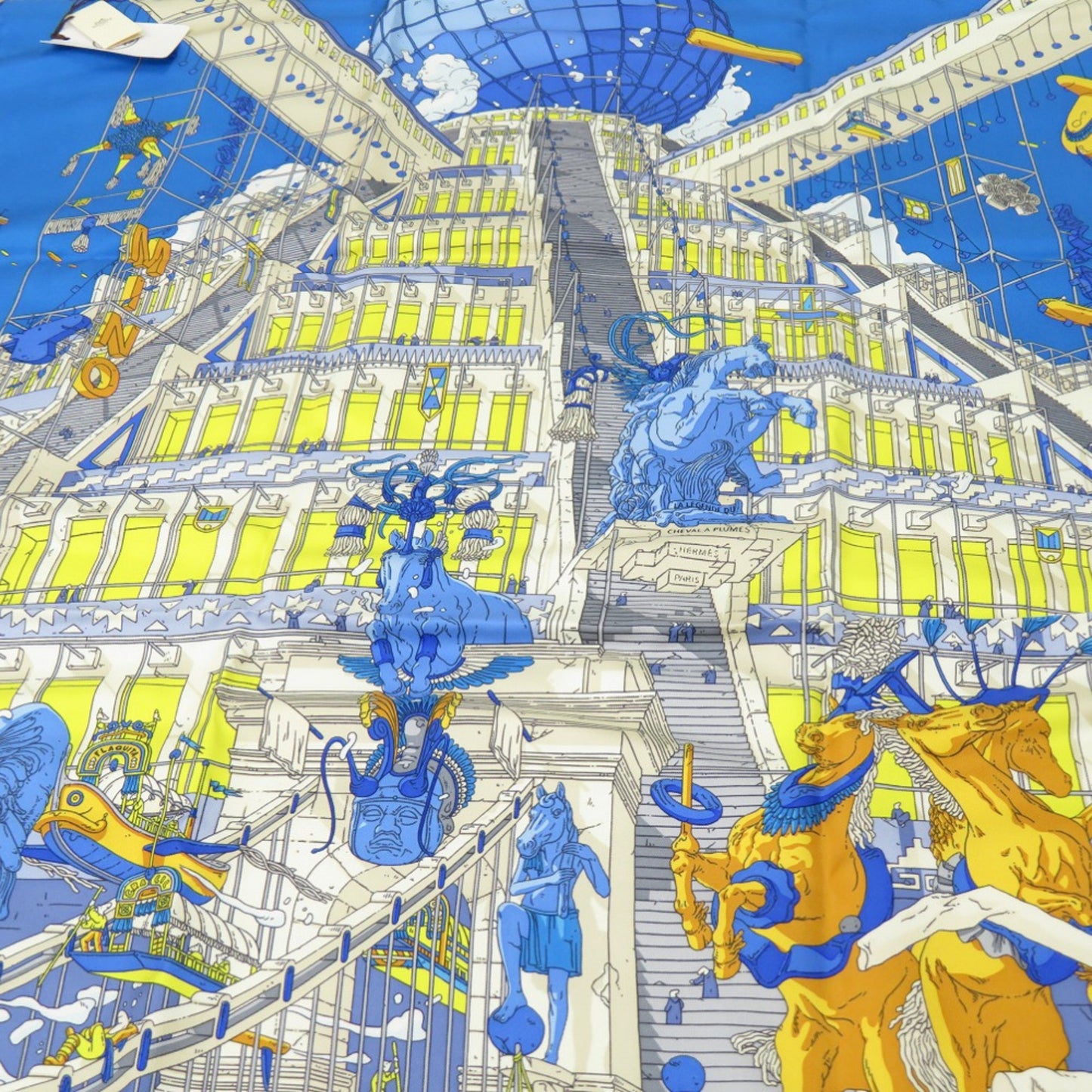 Like New Herms Carr 90 "The Legend Of The Winged Horse" La Legende Du Cheval A Plumes Twill