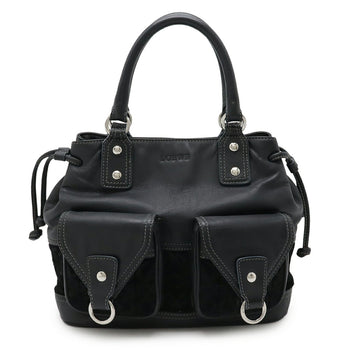 Loewe Anagram Handbag Leather Suede Black