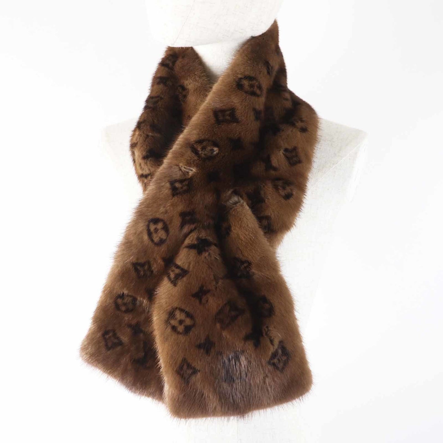 Louis Vuitton M78744 Monogram Echarpe Vison Mink And Silk-Lined Scarf